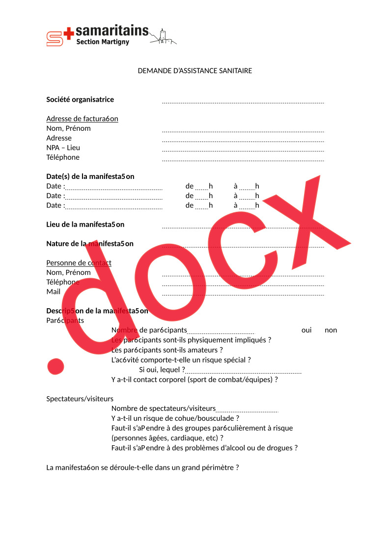 Formulaire de demande de poste